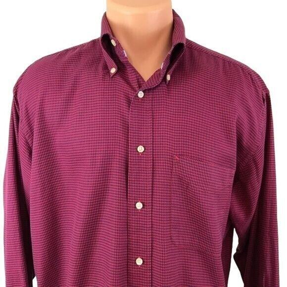 Tommy Hilfiger Men's Button Front Shirt Long Sleeves Herringbone Size 16 32-33 - Picture 4 of 7